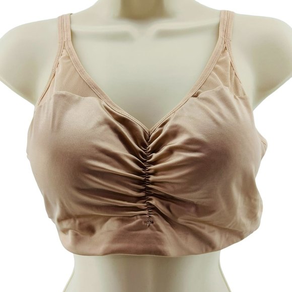 True & Co True Weekend Adjustable Strap Bra Nude Womens Large
